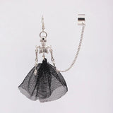 Halloween Punk Gothic Skull Bride Dress Earrings Set