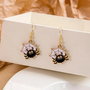 Halloween Bat Pumpkin Earrings Funny Horror Skull Eyeballs Ghost Earrings