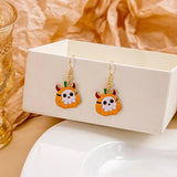 Halloween Bat Pumpkin Earrings Funny Horror Skull Eyeballs Ghost Earrings