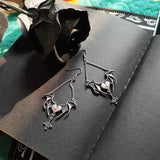 Heart Cross Bat Wing Earrings for Halloween