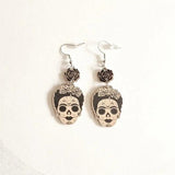 Sugar Skull Earrings for Women - Halloween Wooden Jewelry