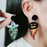 Halloween Earrings Personality Pumpkin Skeleton Flower Ghost Jewelry
