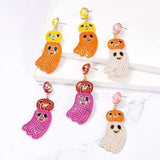 Candy Rhinestone Ghost Earrings for Halloween