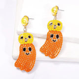 Candy Rhinestone Ghost Earrings for Halloween