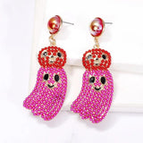 Candy Rhinestone Ghost Earrings for Halloween