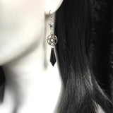 Vintage Bat Earrings Red Crystal Teardrop Gothic Jewelry