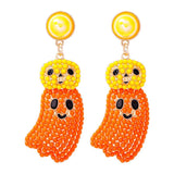 Multicolor Ghost & Gingerbread Man Drop Earrings for Halloween