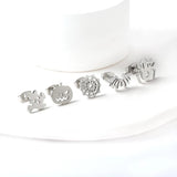 5pairs Halloween Ghost Spider Piercing Stud Earrings Set Stainless Steel