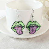 Halloween Drop Earrings Zombie Brain Heart Mouth Eyeball RIP Jewelry