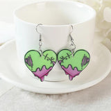 Halloween Drop Earrings Zombie Brain Heart Mouth Eyeball RIP Jewelry