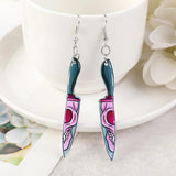 Pastel Goth Halloween Skeleton Dangle Earrings Gift