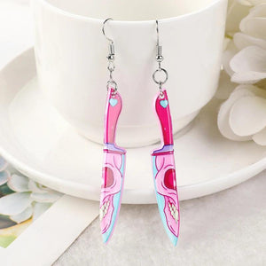 Pastel Goth Halloween Skeleton Dangle Earrings Gift