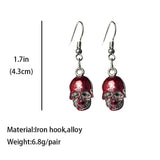 Skull Head Halloween Earrings, Terrifying Canine Teeth, Cos Decoration