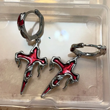 Red Cross Gothic Punk Earrings Women Hip Hop Ear Hook Pendant Eardrop