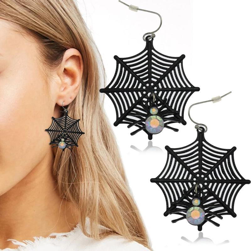 Crown Tiara Skull Skeleton Bone Irregular Ear Studs Funny Halloween Jewelry