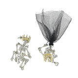 Crown Tiara Skull Skeleton Bone Irregular Ear Studs Funny Halloween Jewelry