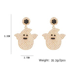 Halloween Stud Earrings Zircon Witch Ghost