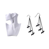 Gothic Bat Dangle Earrings Tassel Halloween Women Alloy Material