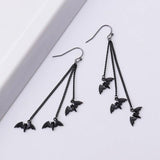 Gothic Bat Dangle Earrings Tassel Halloween Women Alloy Material
