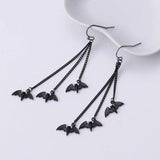 Gothic Bat Dangle Earrings Tassel Halloween Women Alloy Material