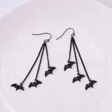 Gothic Bat Dangle Earrings Tassel Halloween Women Alloy Material