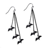 Gothic Bat Dangle Earrings Tassel Halloween Women Alloy Material