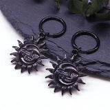 Gothic Sun & Moon Dangle Earrings Stainless Steel Drop Earring