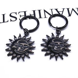 Gothic Sun & Moon Dangle Earrings Stainless Steel Drop Earring