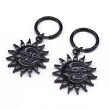 Gothic Sun & Moon Dangle Earrings Stainless Steel Drop Earring