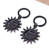 Gothic Sun & Moon Dangle Earrings Stainless Steel Drop Earring
