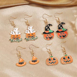 Funny Halloween Ghost Hat Pumpkin Earrings