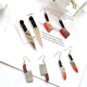 Punk Killer Sharp Kitchen Earrings Halloween Ear