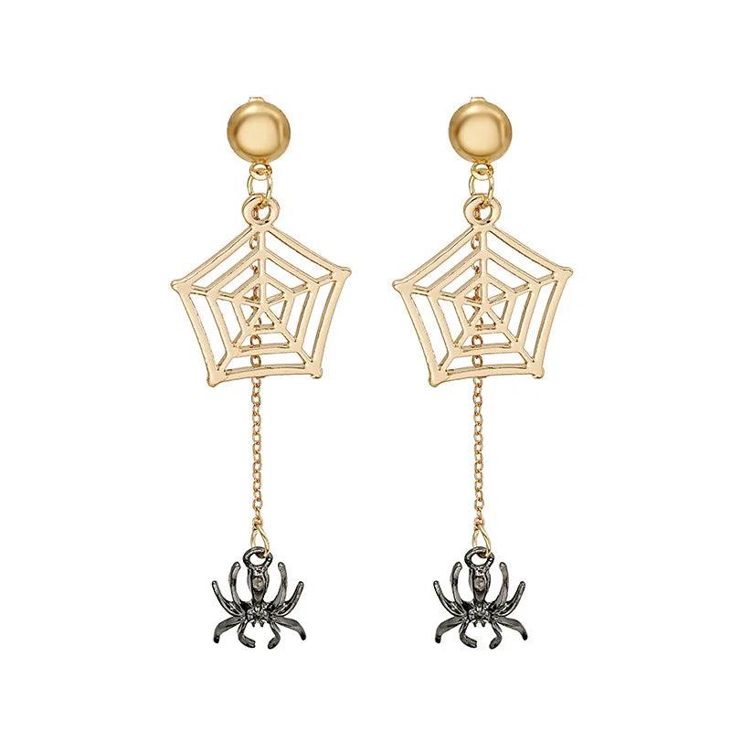 Spider Web Halloween Earrings Gothic Dark Witch Earrings