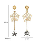Spider Web Halloween Earrings Gothic Dark Witch Earrings