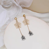 Spider Web Halloween Earrings Gothic Dark Witch Earrings