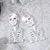 Halloween Gothic Skeleton Pendant Earrings Gift