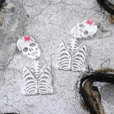 Halloween Gothic Skeleton Pendant Earrings Gift