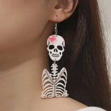 Halloween Gothic Skeleton Pendant Earrings Gift