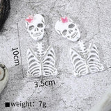 Halloween Gothic Skeleton Pendant Earrings Gift
