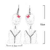 Halloween Gothic Skeleton Pendant Earrings Gift