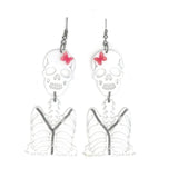 Halloween Gothic Skeleton Pendant Earrings Gift