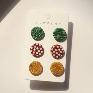 3 Pairs Candy Pumpkin Ghost Acrylic Stud Earrings for Women