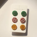 3 Pairs Candy Pumpkin Ghost Acrylic Stud Earrings for Women