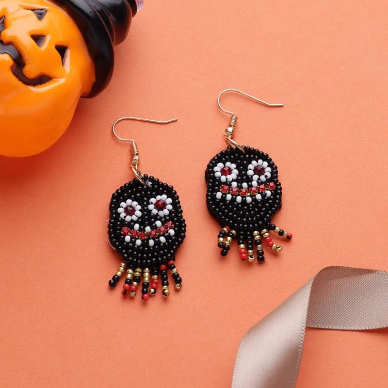 Halloween Monster Face Earrings Stainless Steel Dangle Ear Jewelry