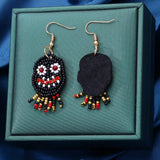 Halloween Monster Face Earrings Stainless Steel Dangle Ear Jewelry
