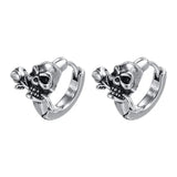 Gothic Skull Skeleton Huggie Hoop Earrings for Men