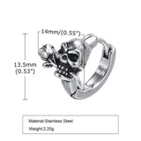 Gothic Skull Skeleton Huggie Hoop Earrings for Men