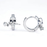 Gothic Skull Skeleton Huggie Hoop Earrings for Men