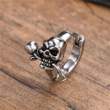 Gothic Skull Skeleton Huggie Hoop Earrings for Men