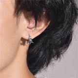 Gothic Skull Skeleton Huggie Hoop Earrings for Men